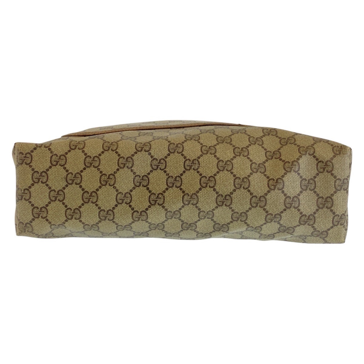 GUCCI Tote Bag 39 02 003 GG Supreme Canvas Beige Gold Metal Old Gucci Shelly Line