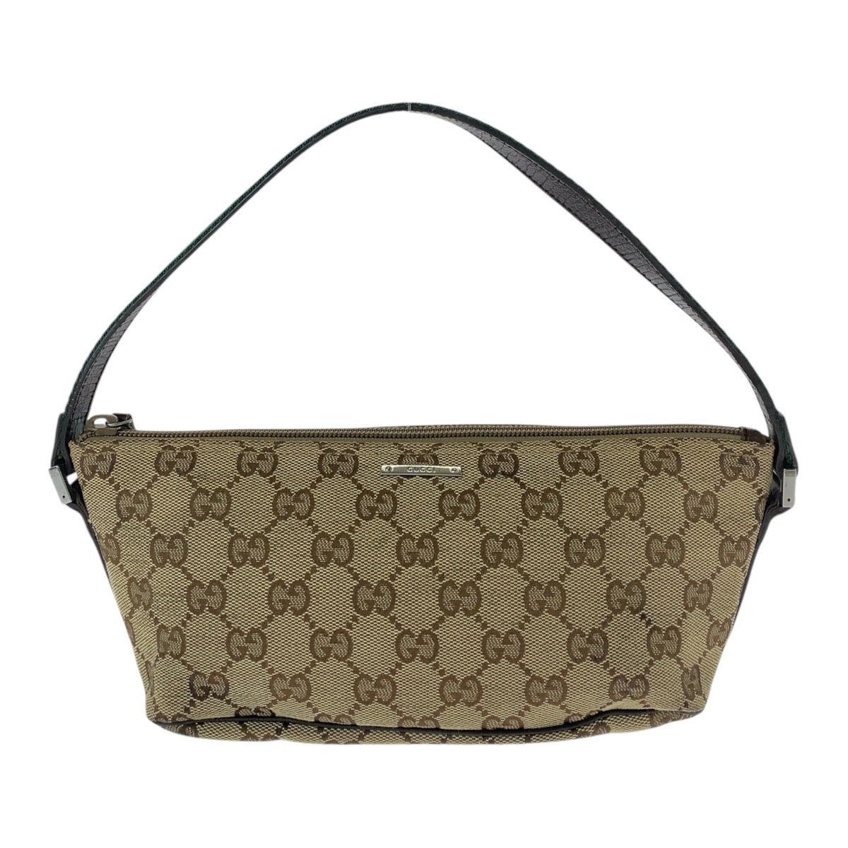 GUCCI Handbag 141809 GG canvas, leather Beige brown Handbag accessory pouch Sherry line Women Used Authentic