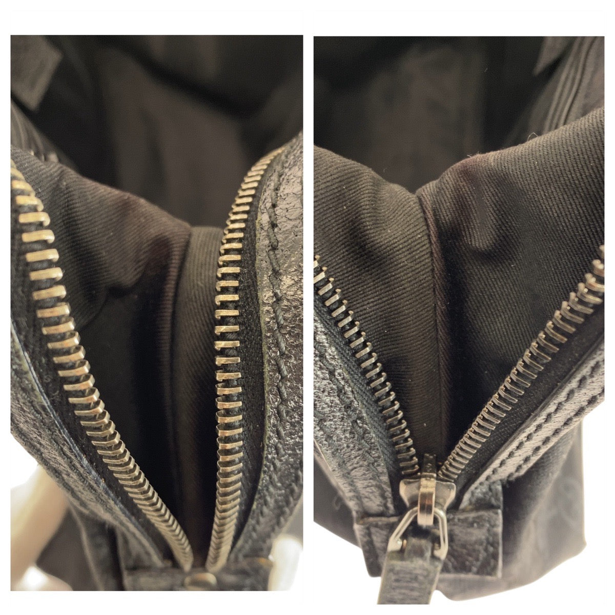 GUCCI Tote Bag 113009 GG canvas, leather Black SilverMetal Tote Bag handbag Women Used Authentic