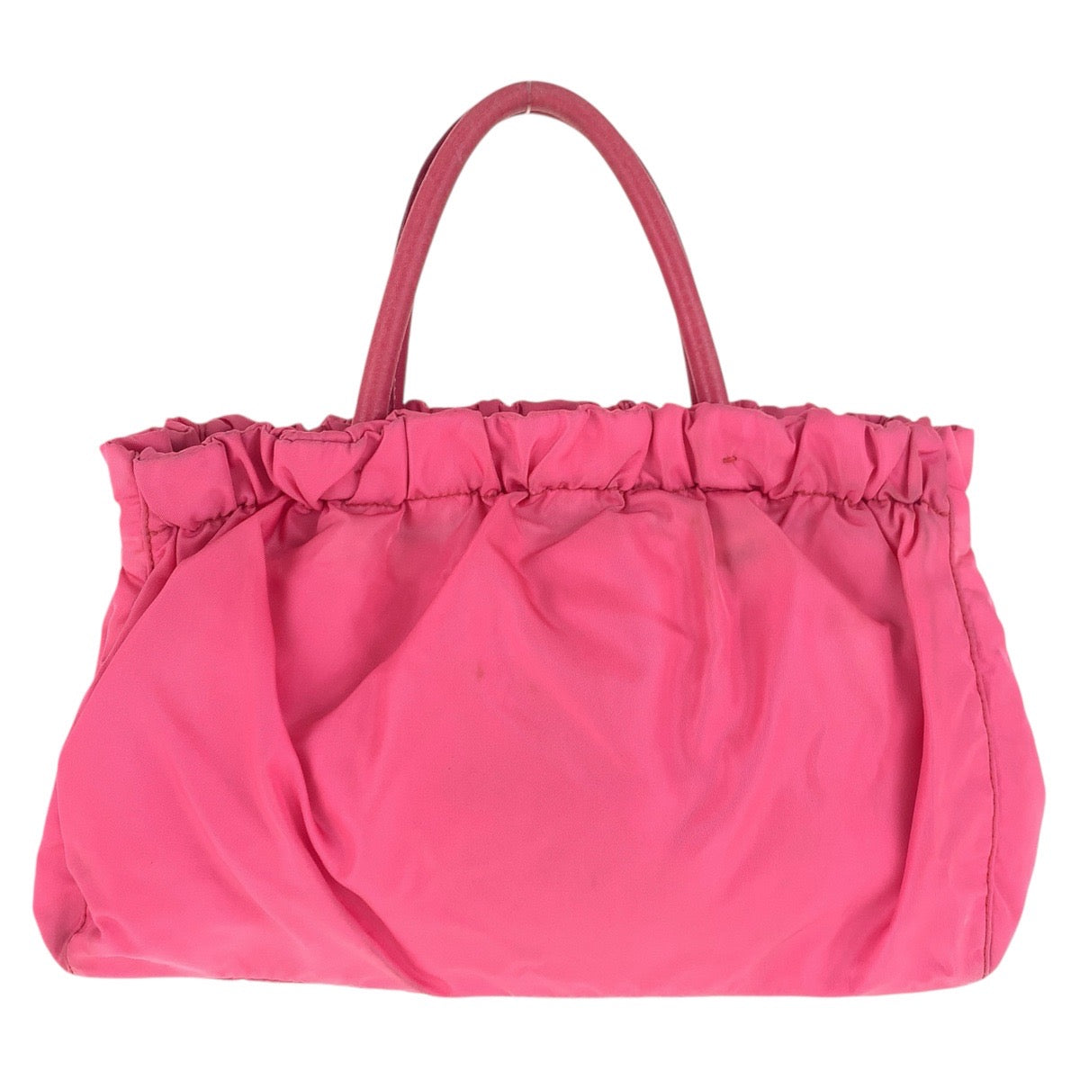 PRADA Tote Bag Nylon, Leather pink Tote Bag Shoulder Bag 2way Test Triangle With logo Women Used Authentic