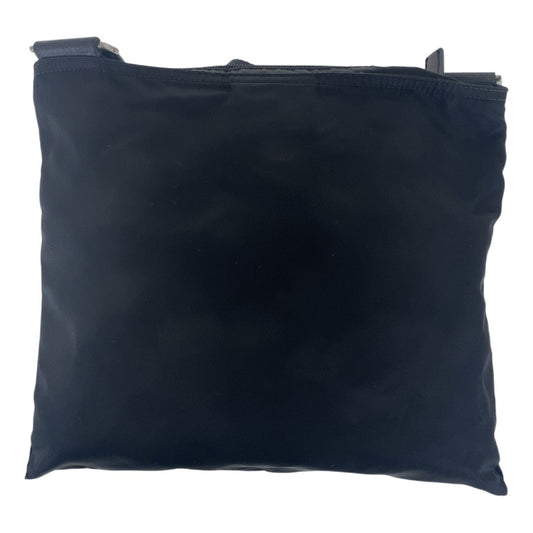 PRADA Shoulder Bag Nylon Black SilverMetal Shoulder Bag Messenger bag Test Triangle With logo Women Used Authentic