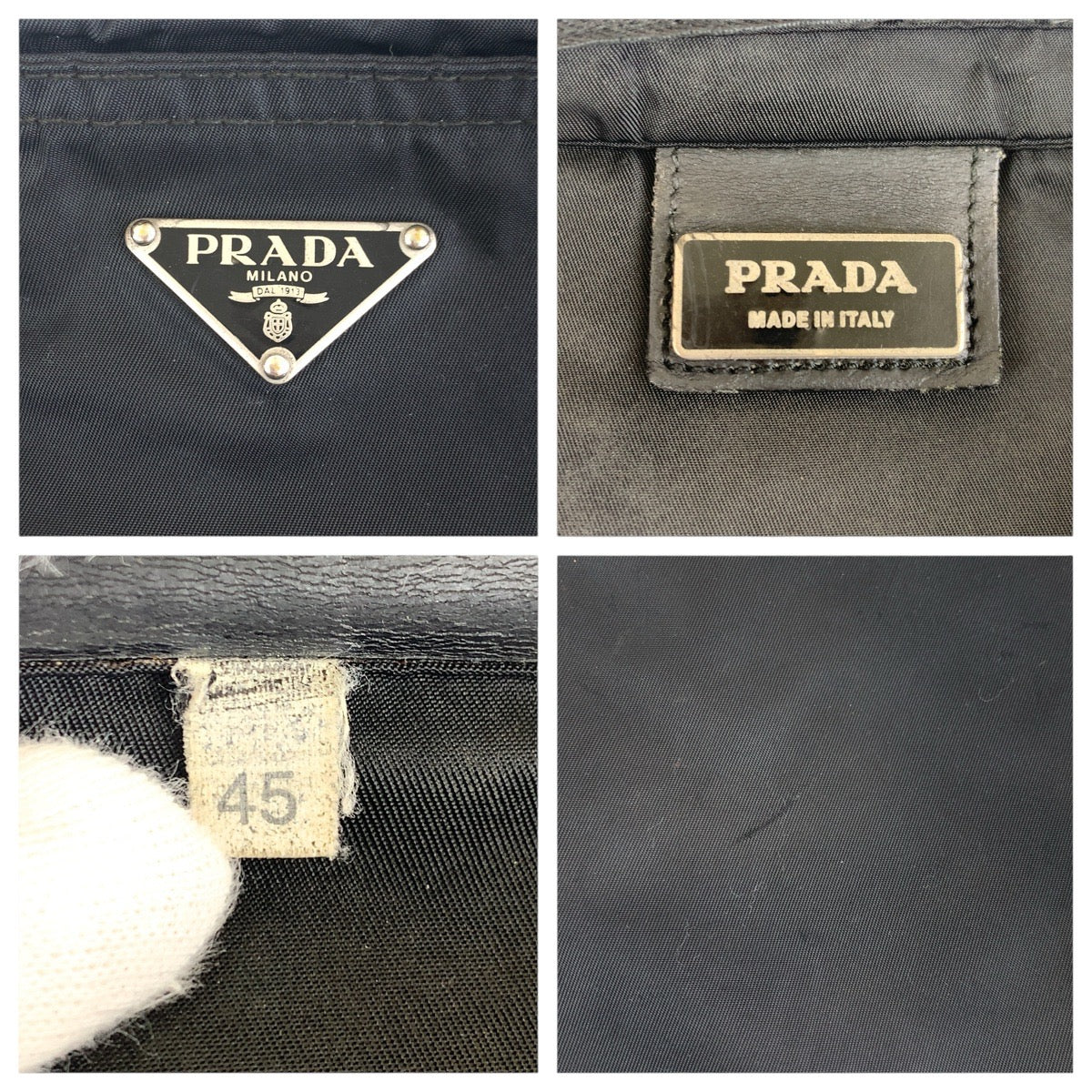 PRADA Shoulder Bag Nylon Black SilverMetal Shoulder Bag Messenger bag Test Triangle With logo Women Used Authentic