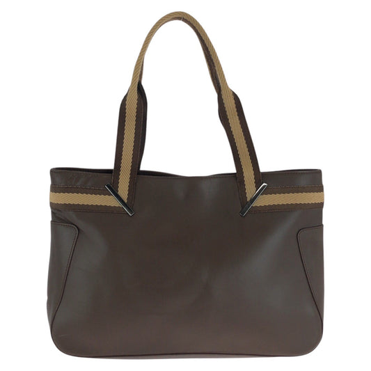 GUCCI Tote Bag 002 1135 leather Brown Tote Bag Shoulder Bag Sherry line Women Used Authentic