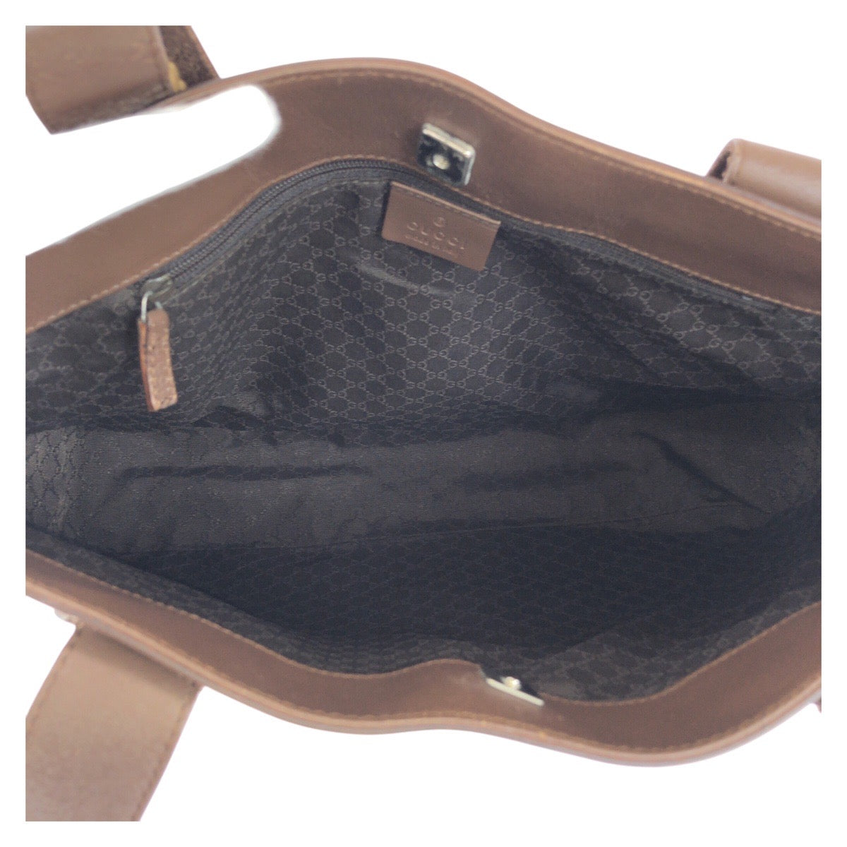 GUCCI Tote Bag 002 1135 leather Brown Tote Bag Shoulder Bag Sherry line Women Used Authentic
