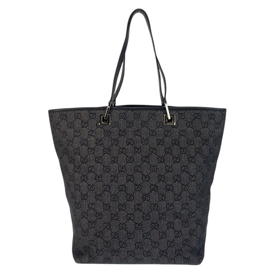 GUCCI Tote Bag 31243 GG canvas, leather black Tote Bag Shoulder Bag Women Used Authentic