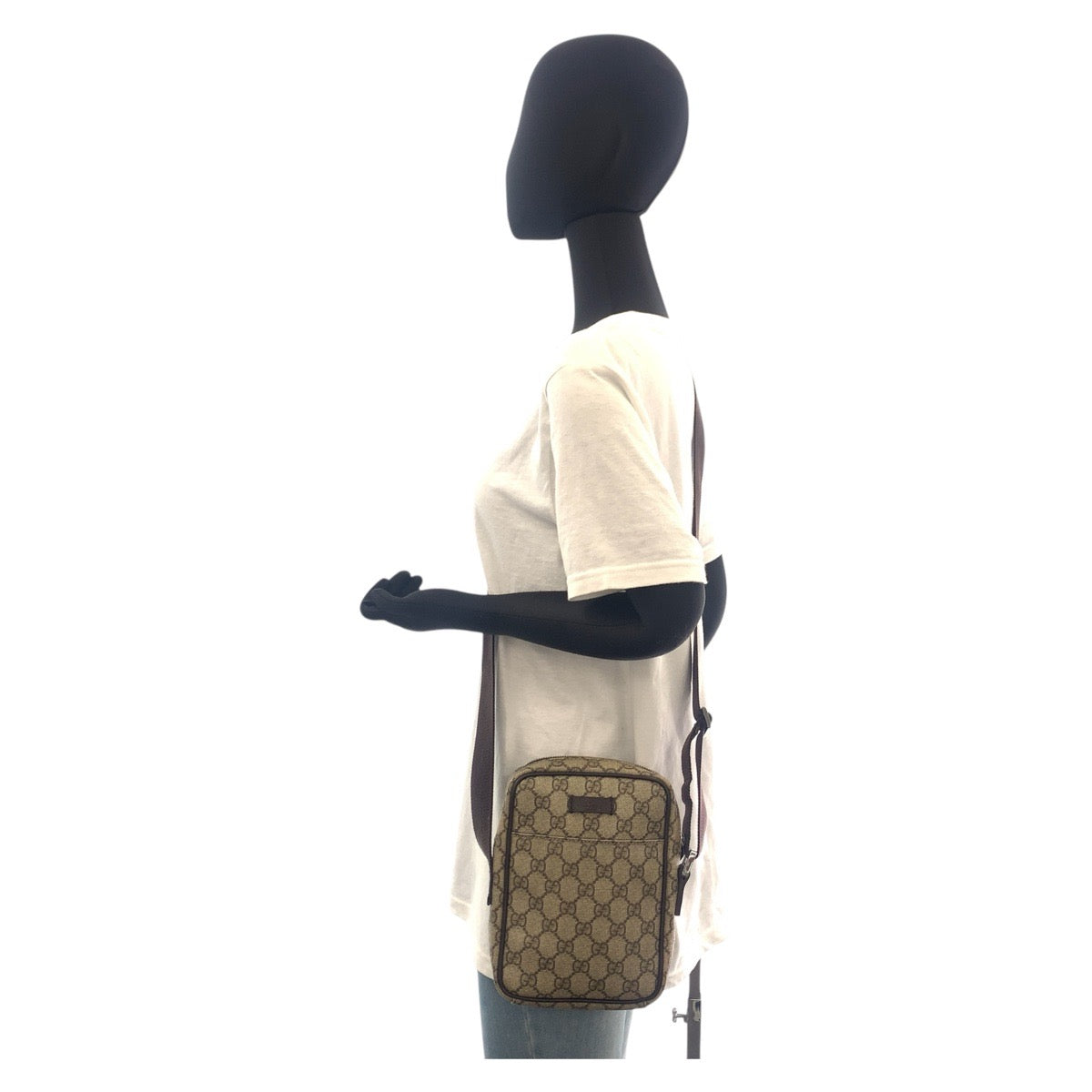 GUCCI Shoulder Bag 122754 GG Supreme Canvas beige Shoulder Bag pochette Women Used Authentic