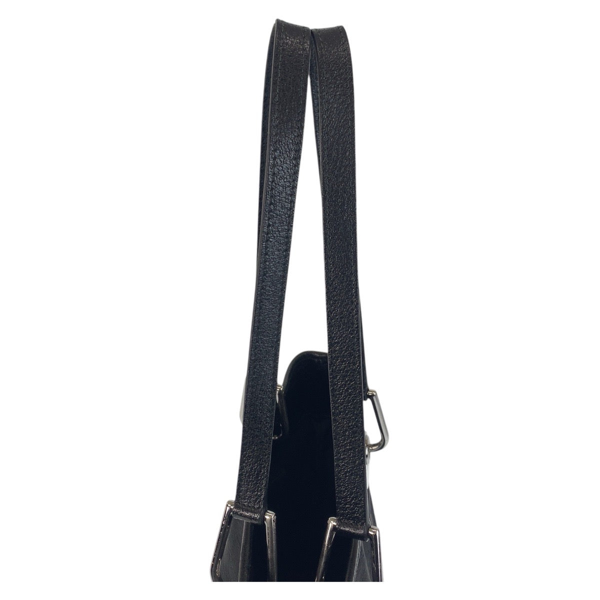 GUCCI Tote Bag 120840 GG canvas, leather Black SilverMetal Tote Bag Shoulder Bag Women Used Authentic