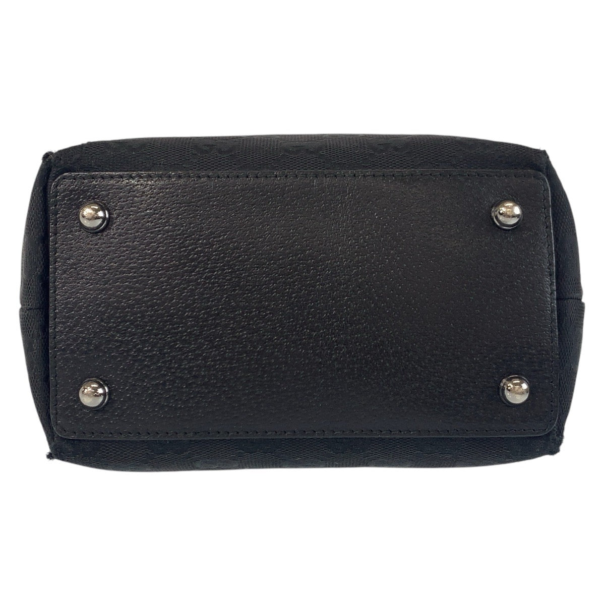 GUCCI Tote Bag 120840 GG canvas, leather Black SilverMetal Tote Bag Shoulder Bag Women Used Authentic