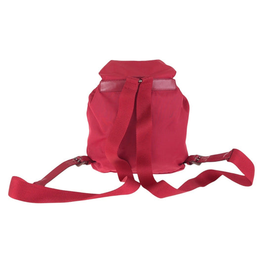 PRADA Backpack Nylon, Leather Red Backpacks & Daypacks Backpacks Test Triangle With logo Women Used Authentic