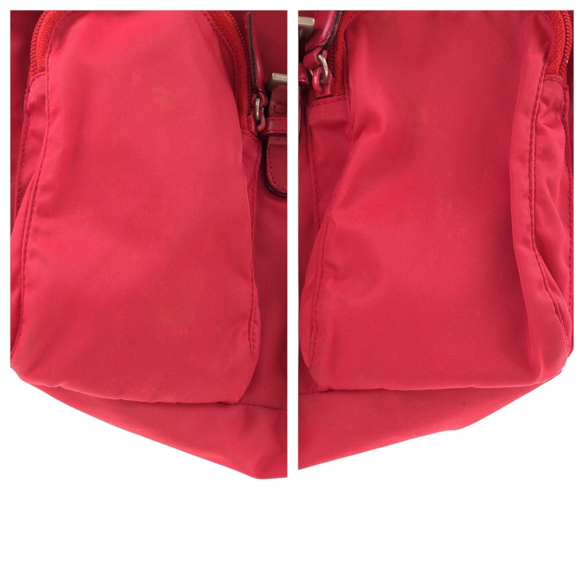 PRADA Backpack Nylon, Leather Red Backpacks & Daypacks Backpacks Test Triangle With logo Women Used Authentic