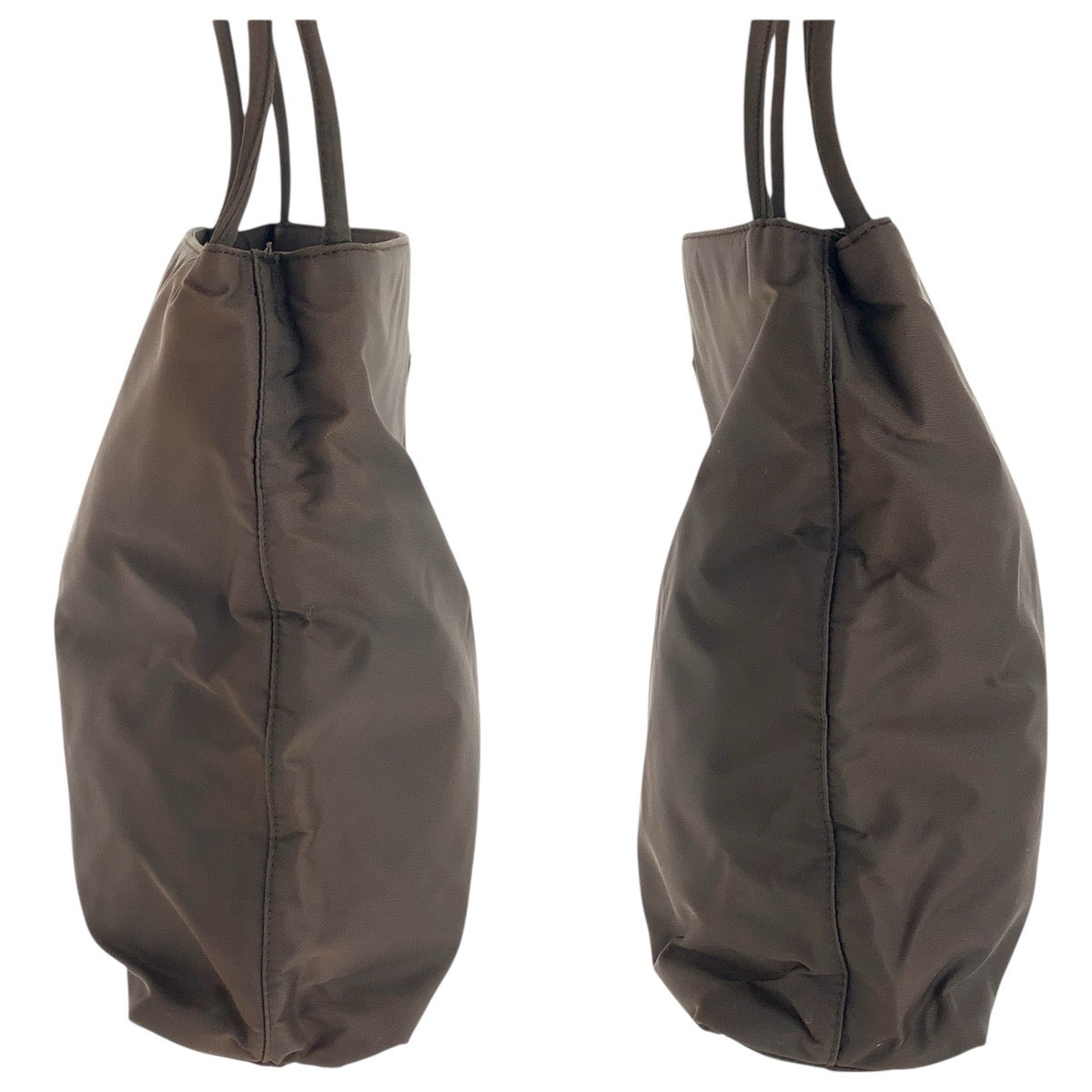 PRADA Shoulder Bag Nylon Brown Test Triangle With logo Women Used Authentic