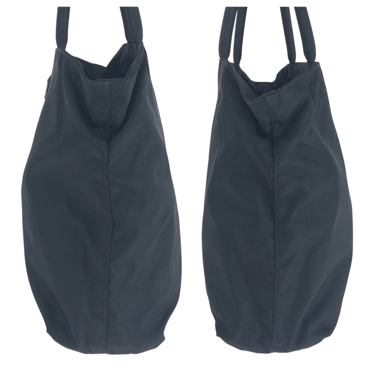 PRADA Tote Bag Nylon black Tote Bag handbag Test Triangle With logo Women Used Authentic