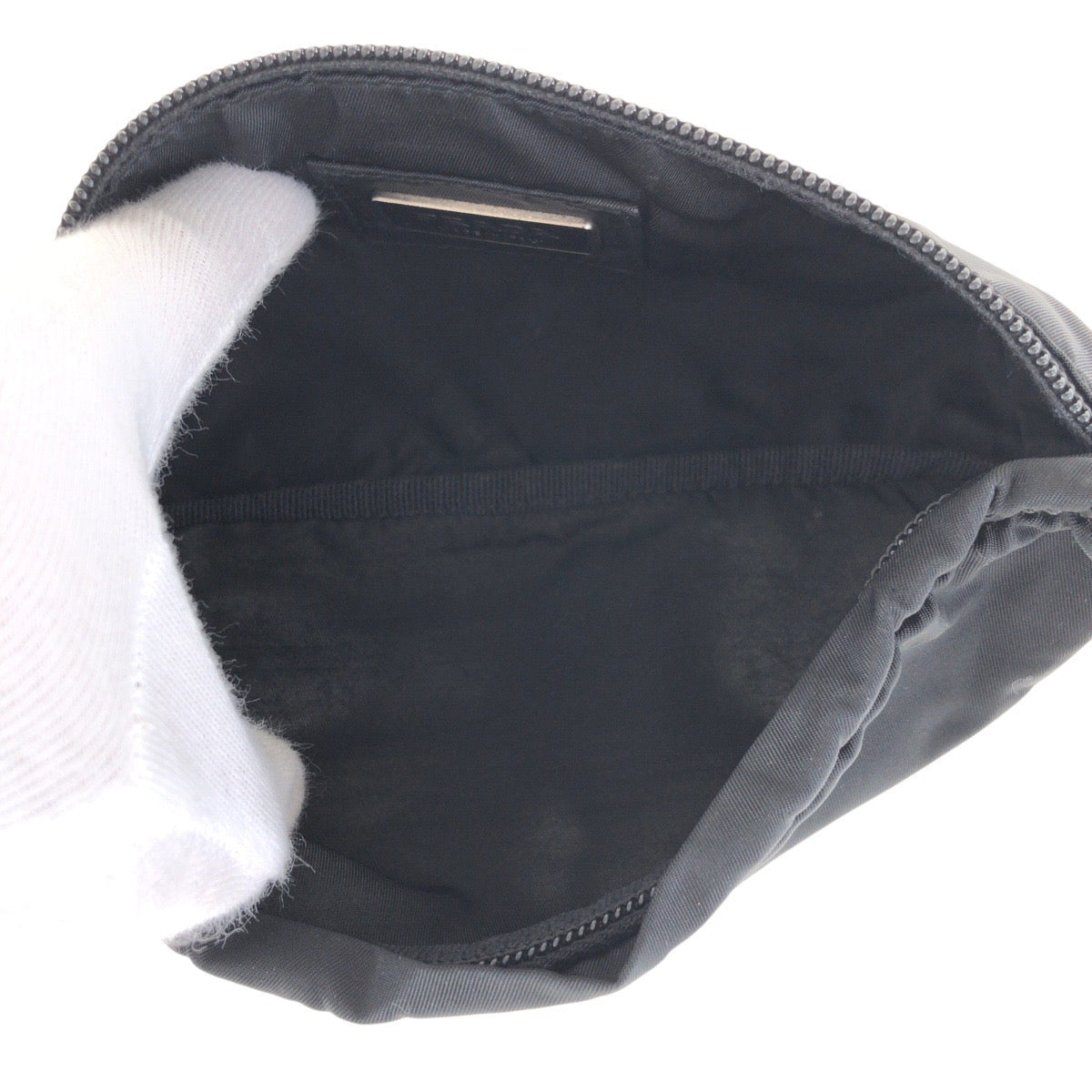 PRADA Waist bag Nylon black Sling bag Test Triangle With logo Women Used Authentic