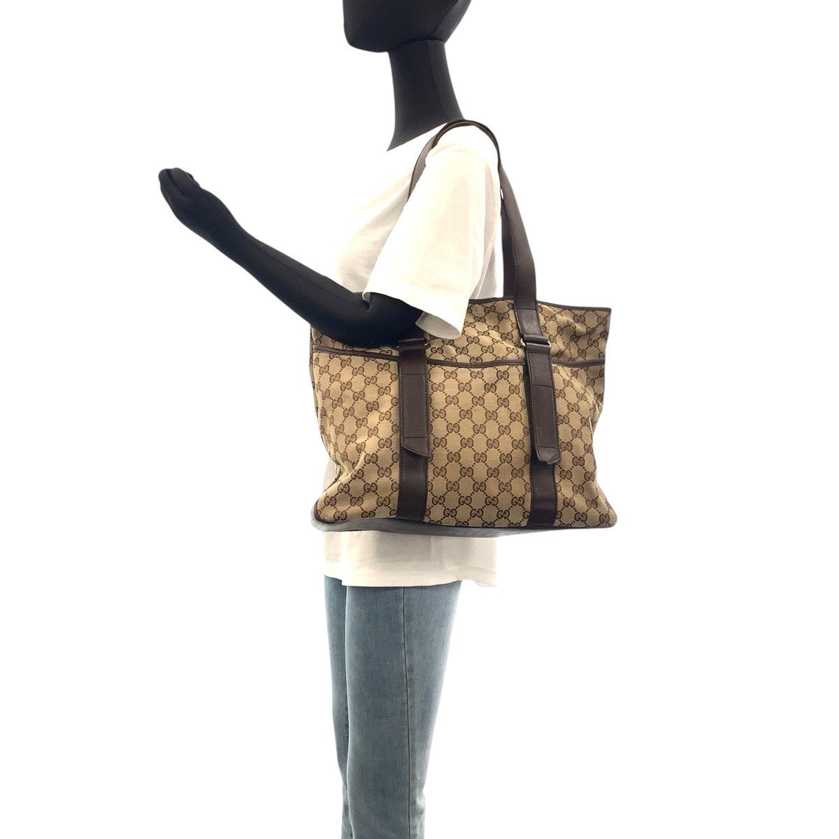GUCCI Tote Bag 145971 GG canvas Beige brown