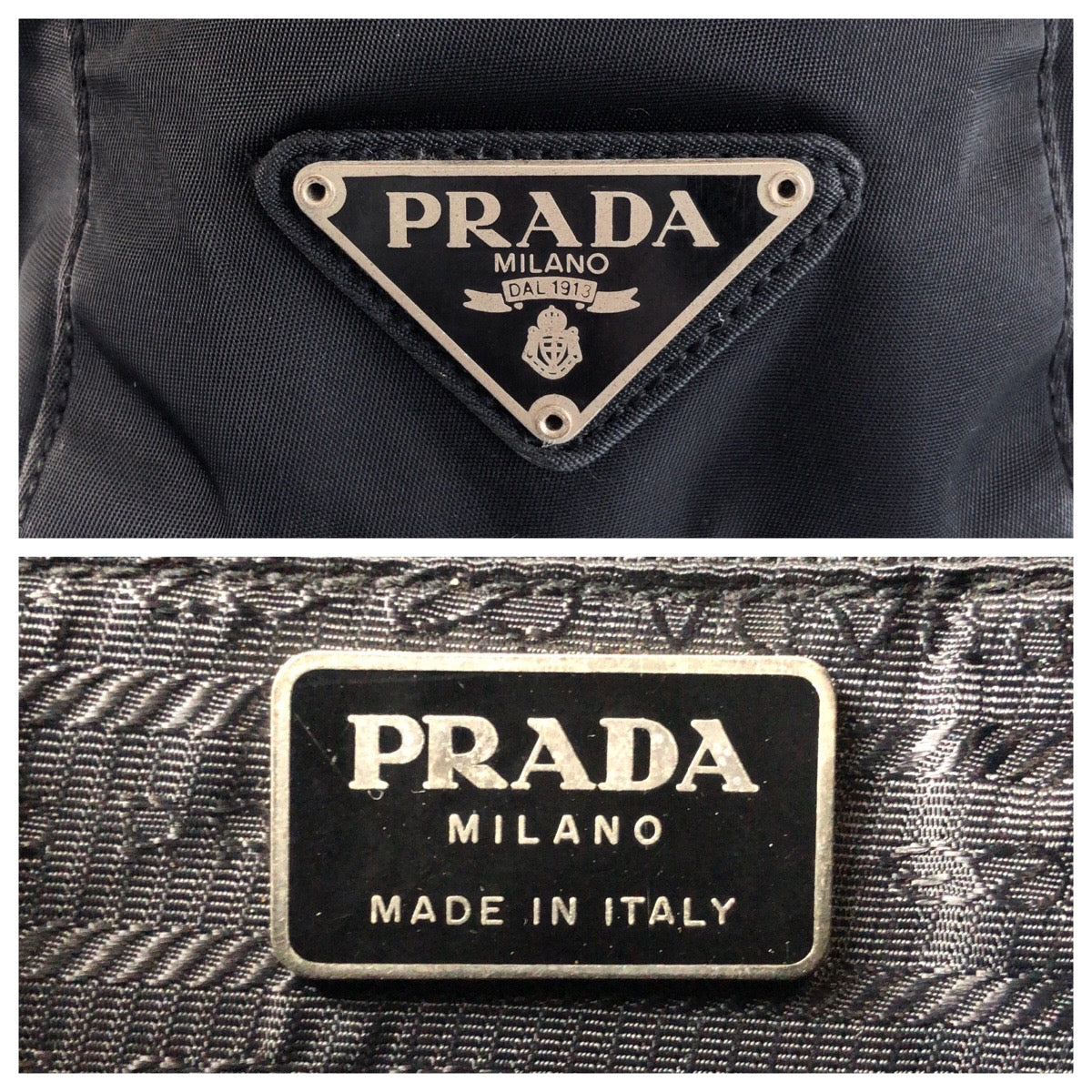 PRADA Tote Bag Nylon Black black Tote Bag Shoulder Bag Test Triangle With logo Women Used Authentic