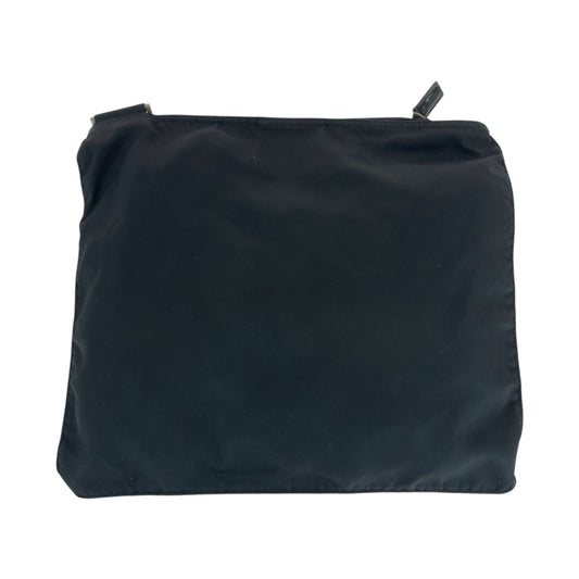 PRADA Shoulder Bag Nylon Black SilverMetal Shoulder Bag pochette Test Triangle With logo mens Used Authentic