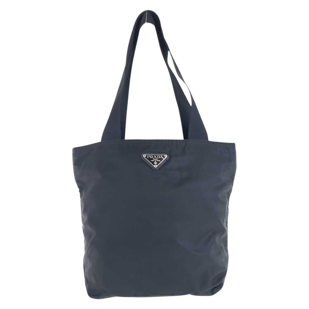 PRADA Tote Bag Nylon black Tote Bag Shoulder Bag Test Triangle With logo Women Used Authentic