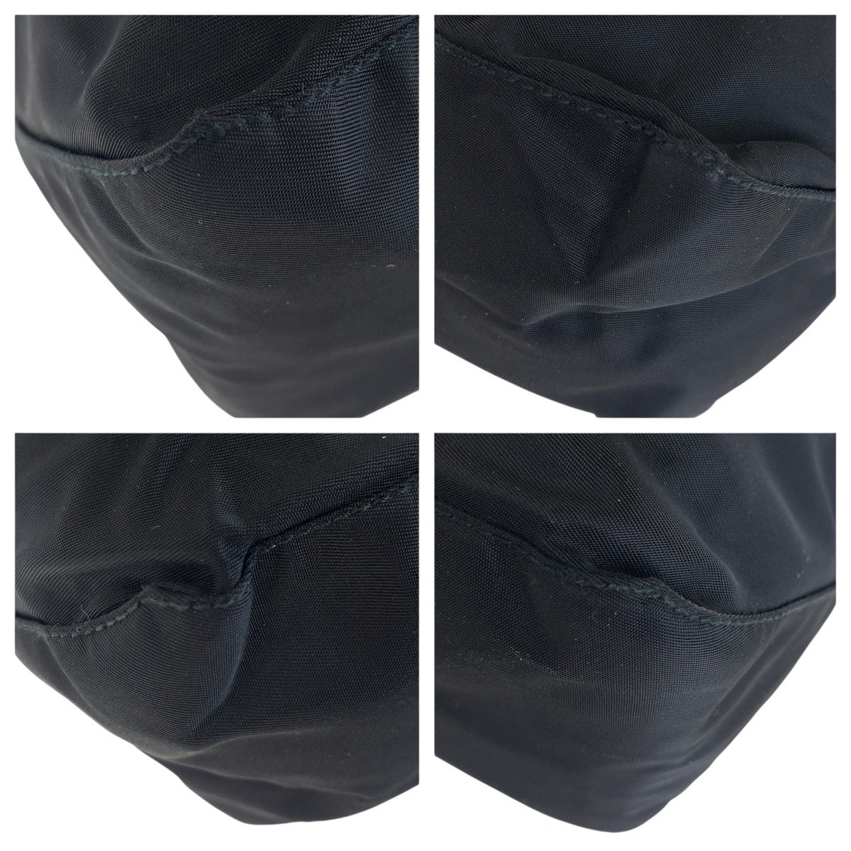 PRADA Tote Bag Nylon black Tote Bag Shoulder Bag Test Triangle With logo Women Used Authentic