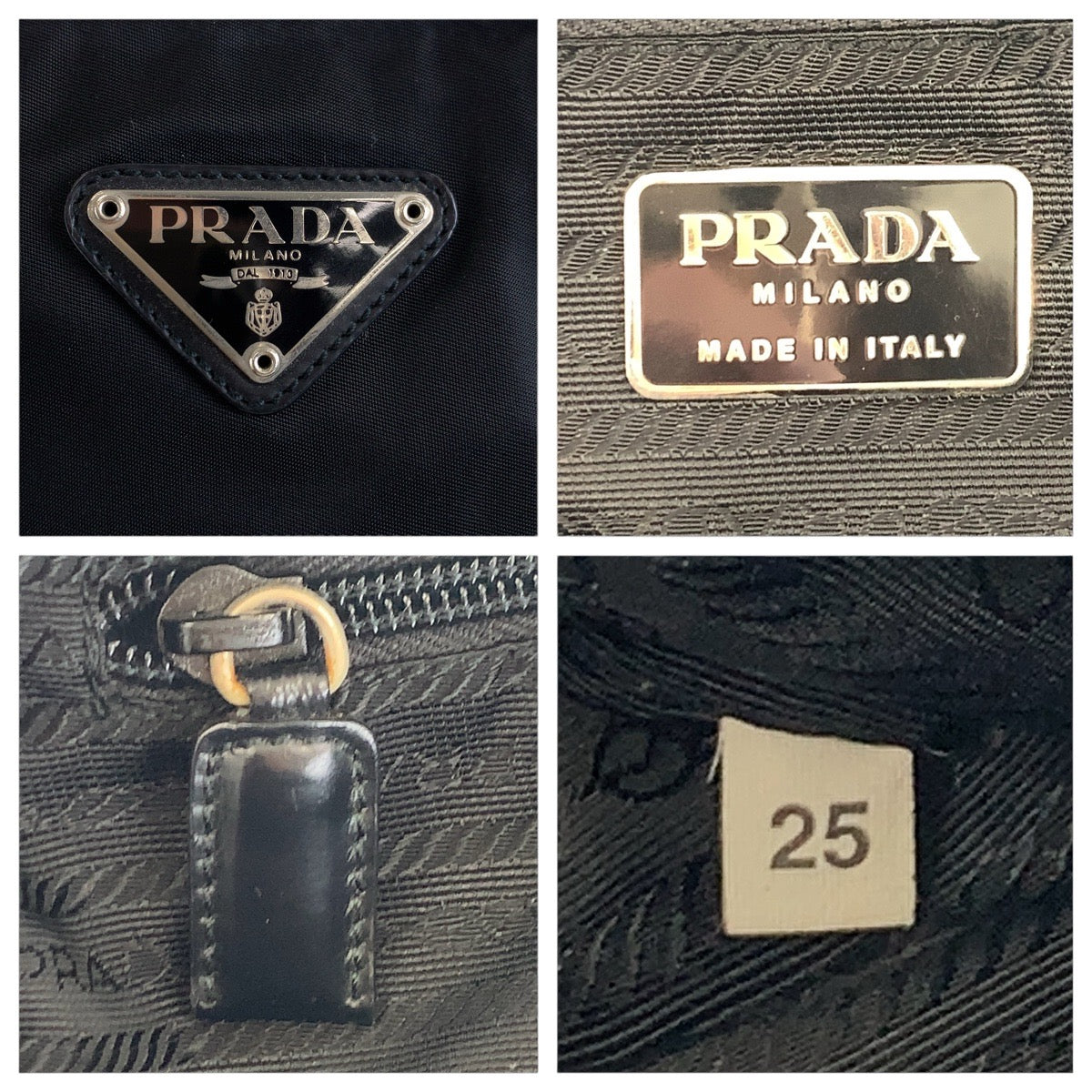 PRADA Tote Bag Nylon black Tote Bag Shoulder Bag Test Triangle With logo Women Used Authentic