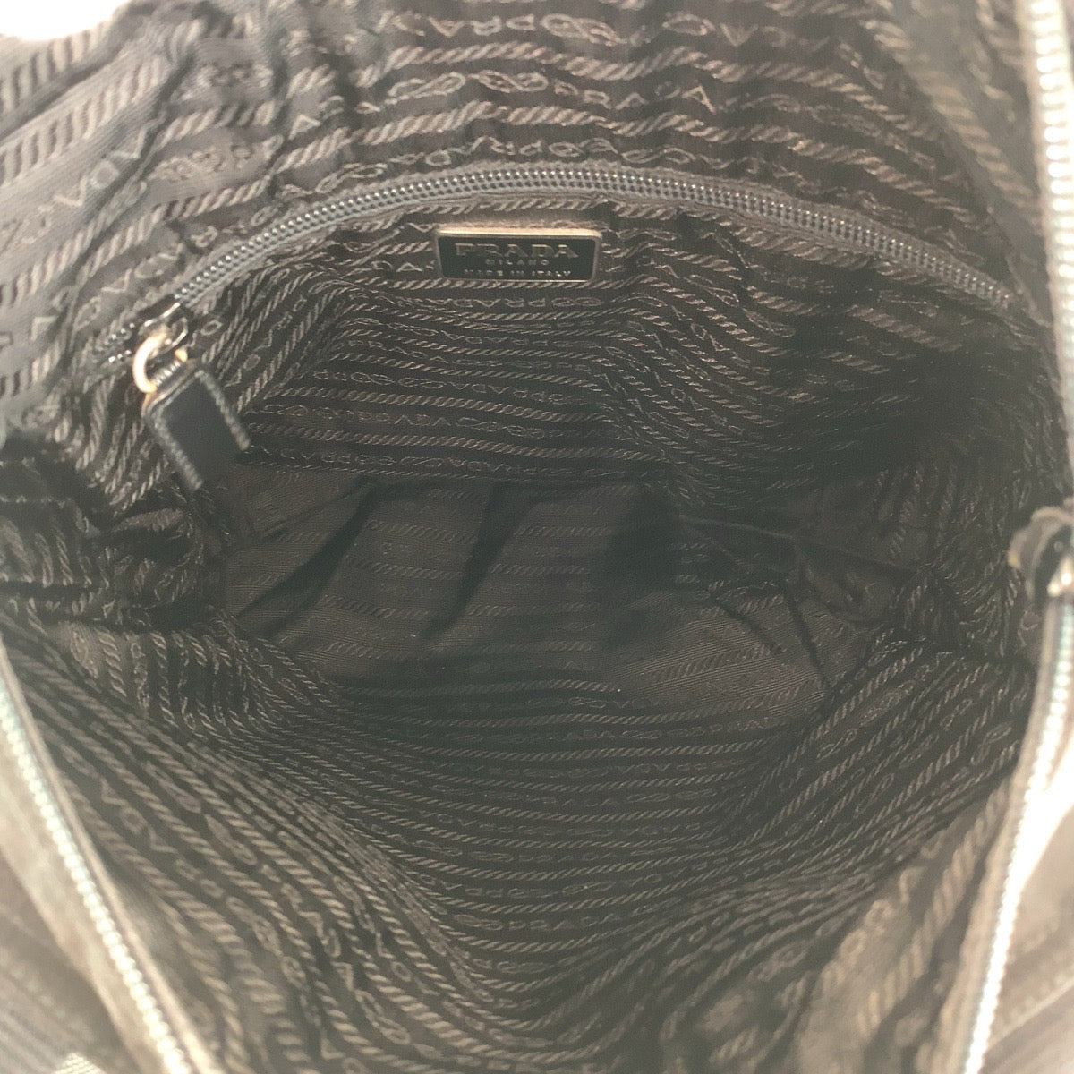 PRADA Tote Bag Nylon black Tote Bag Shoulder Bag Test Triangle With logo Women Used Authentic
