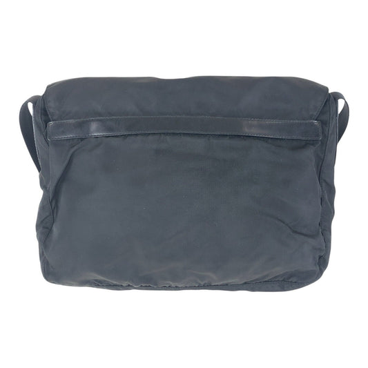 PRADA Shoulder Bag 31 Nylon Black SilverMetal Crossbody Shoulder Bag Unisex Test Triangle With logo Women Used Authentic