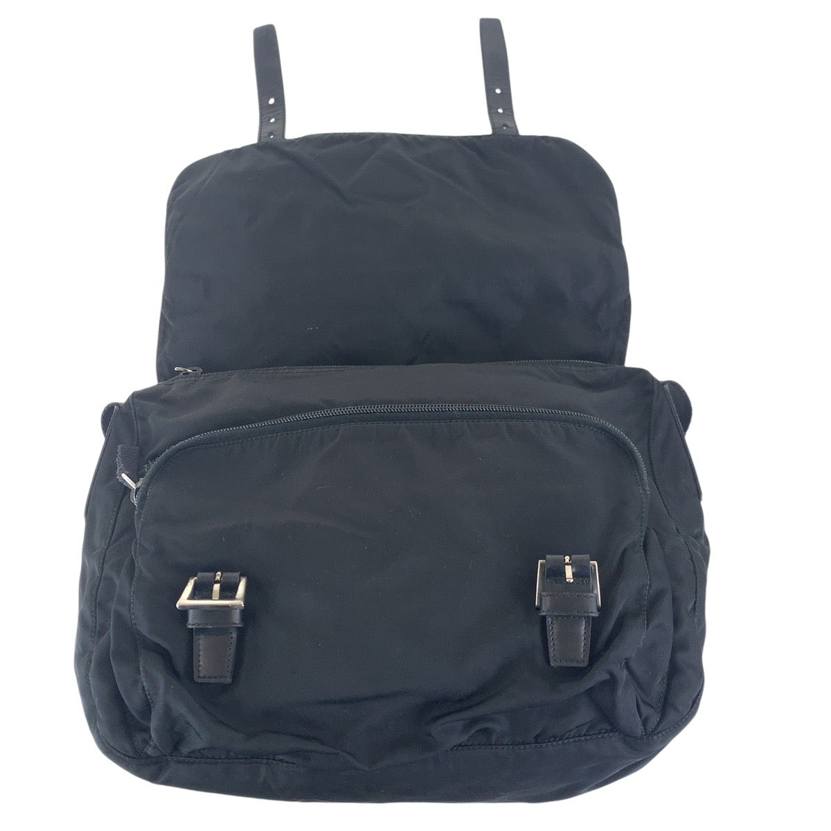 PRADA Shoulder Bag 31 Nylon Black SilverMetal Crossbody Shoulder Bag Unisex Test Triangle With logo Women Used Authentic
