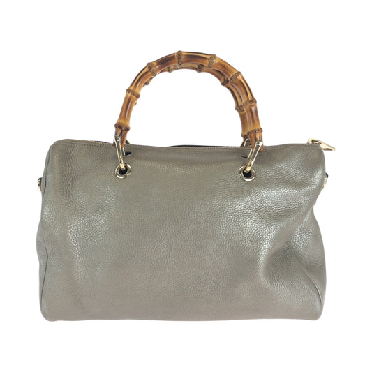 GUCCI Shoulder Bag 353124 leather gold Shoulder Bag Handbag 2way Bamboo Women Used Authentic