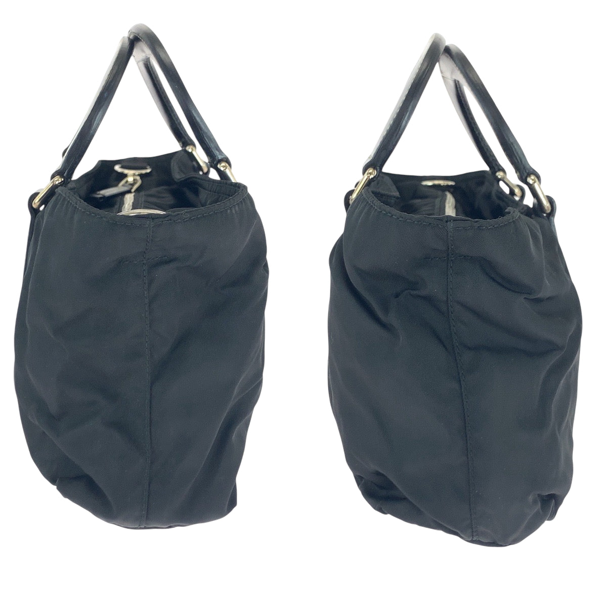 PRADA Shoulder Bag BN1052 Nylon Black SilverMetal Shoulder Bag Handbag 2way Test Triangle With logo Women Used Authentic