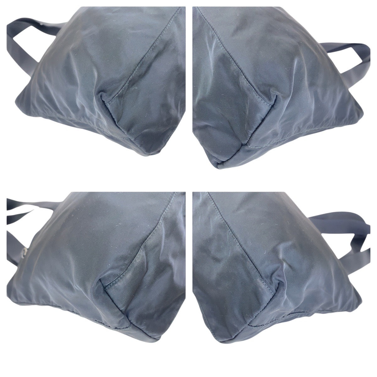 PRADA Tote Bag Nylon black Tote Bag Shoulder Bag Test Triangle With logo Women Used Authentic