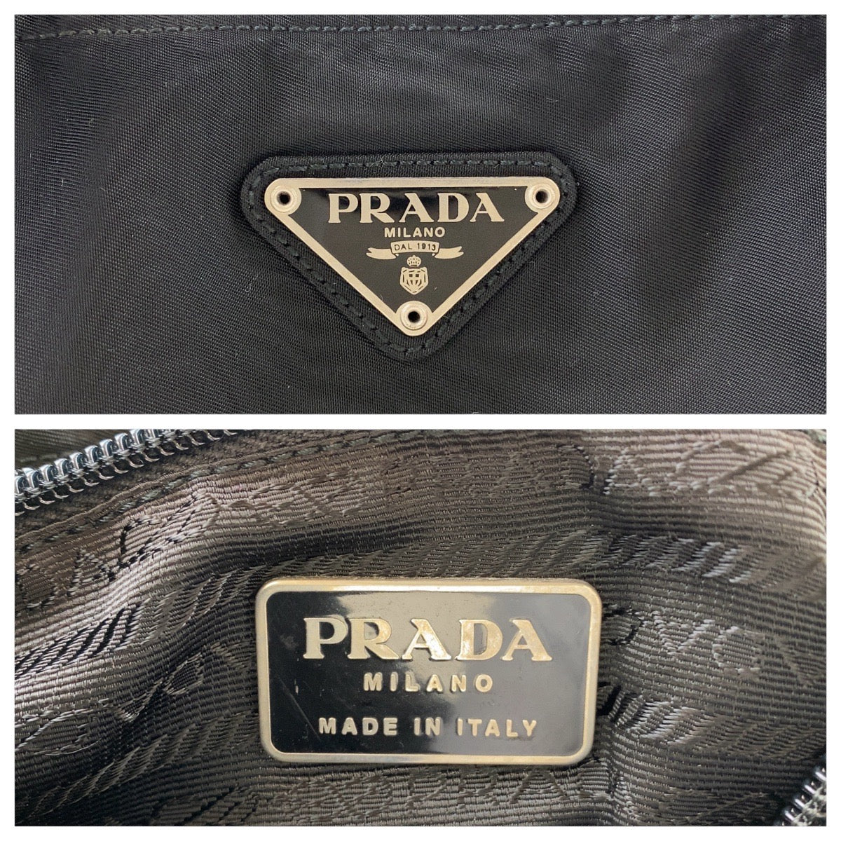 PRADA Tote Bag Nylon black Tote Bag Shoulder Bag Test Triangle With logo Women Used Authentic