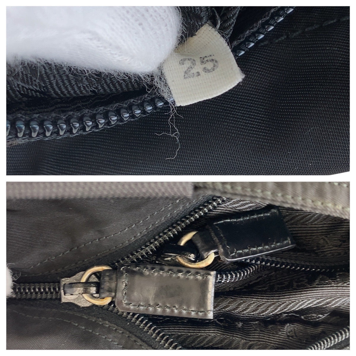 PRADA Tote Bag Nylon black Tote Bag Shoulder Bag Test Triangle With logo Women Used Authentic