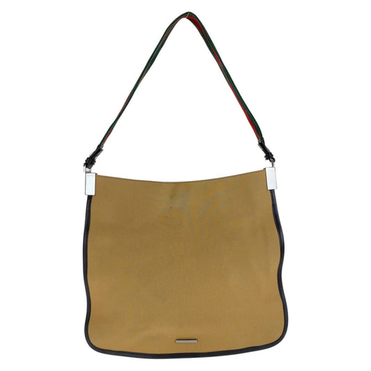 GUCCI Shoulder Bag 001 4321 canvas beige Sherry line Women Used Authentic