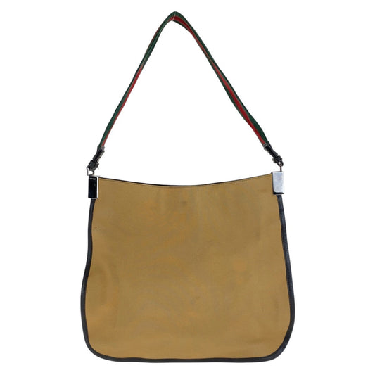 GUCCI Shoulder Bag 001 4321 canvas beige Sherry line Women Used Authentic
