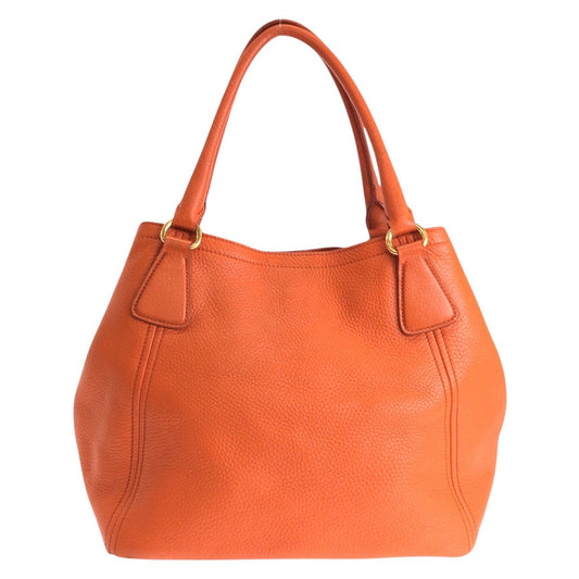 PRADA Tote Bag leather Orange Tote Bag Shoulder Bag 2way Vittero Women Used Authentic