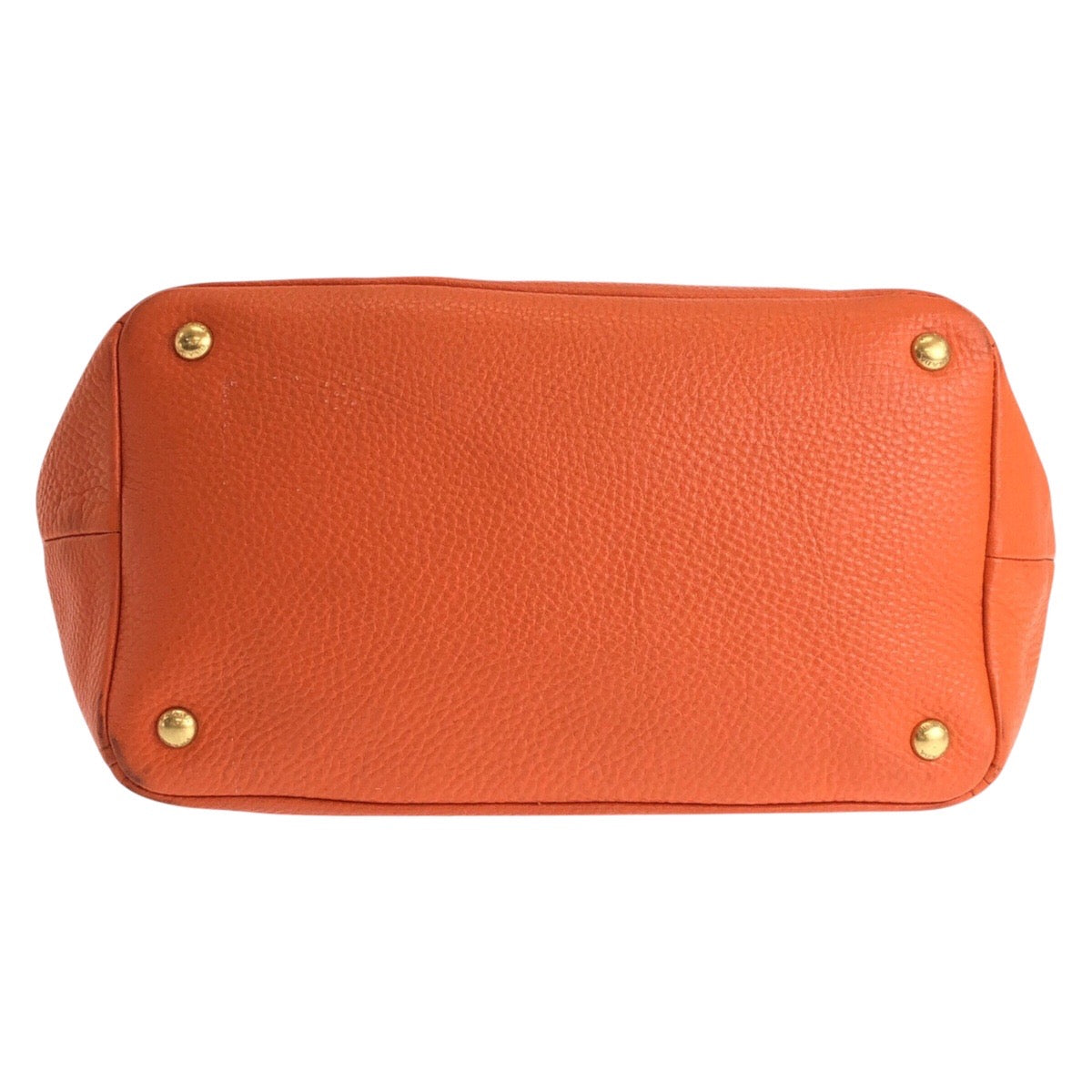 PRADA Tote Bag leather Orange Tote Bag Shoulder Bag 2way Vittero Women Used Authentic