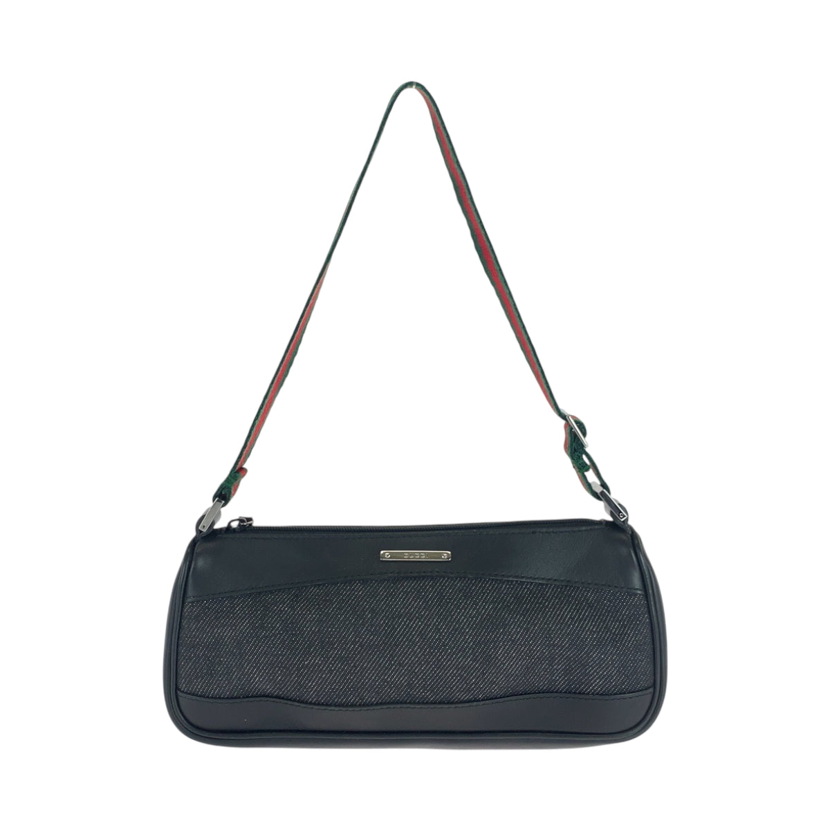 GUCCI Handbag 92320 Canvas, Leather Black SilverMetal Handbag accessory pouch Sherry line Women Used Authentic