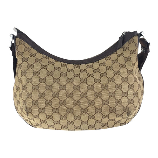GUCCI Shoulder Bag 181092 GG canvas, leather Beige brown Shoulder Bag Messenger bag Women Used Authentic
