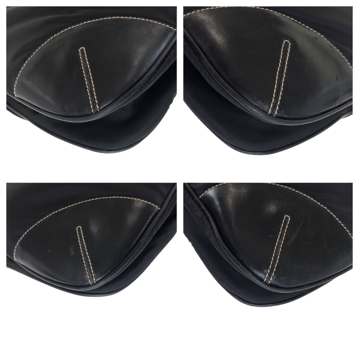 PRADA Shoulder Bag Nylon, Leather Black SilverMetal Shoulder Bag pochette Test Triangle With logo Women(Unisex) Used Authentic