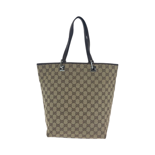 GUCCI Tote Bag 31243 GG canvas Brown Beige SilverMetal