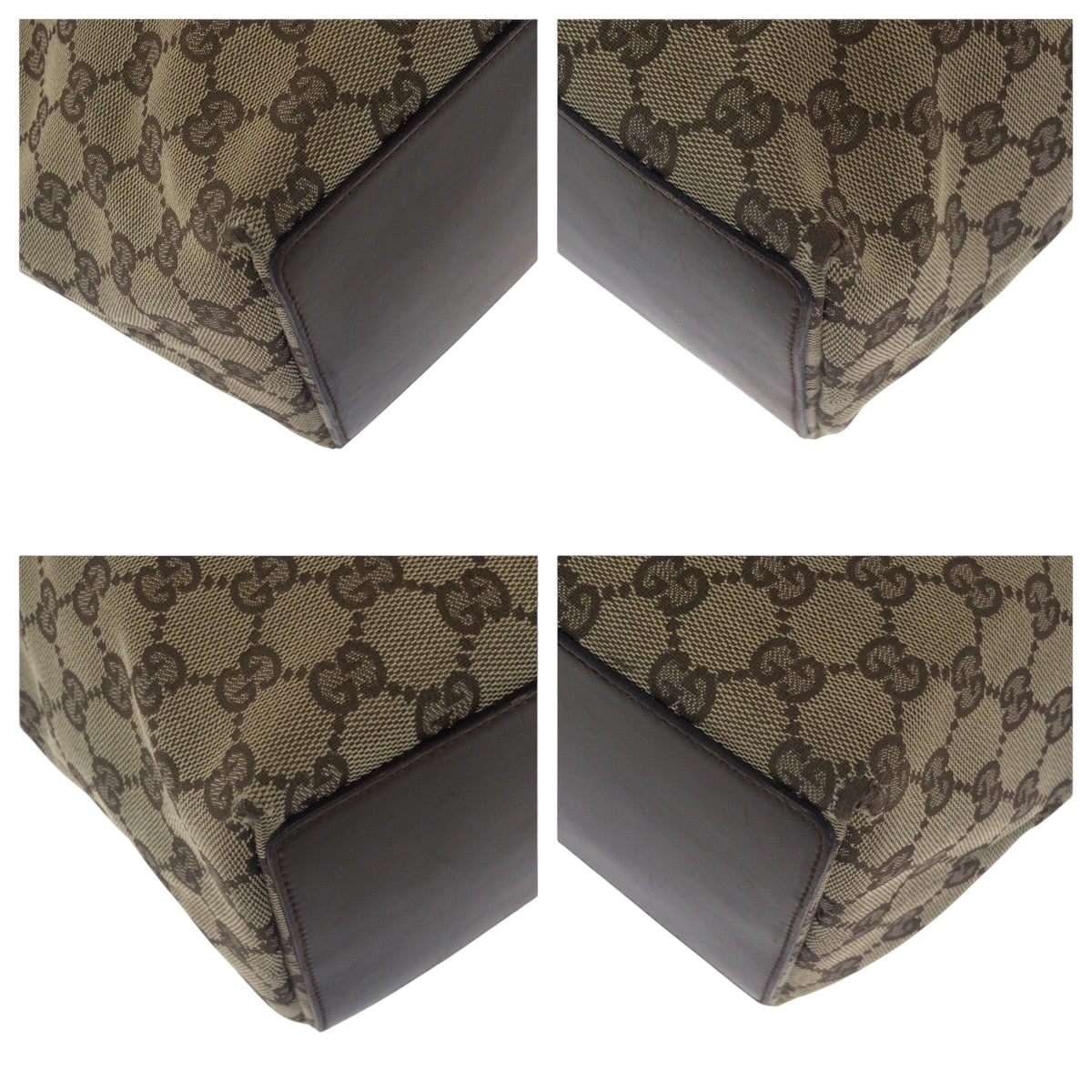 GUCCI Tote Bag 31243 GG canvas Brown Beige SilverMetal
