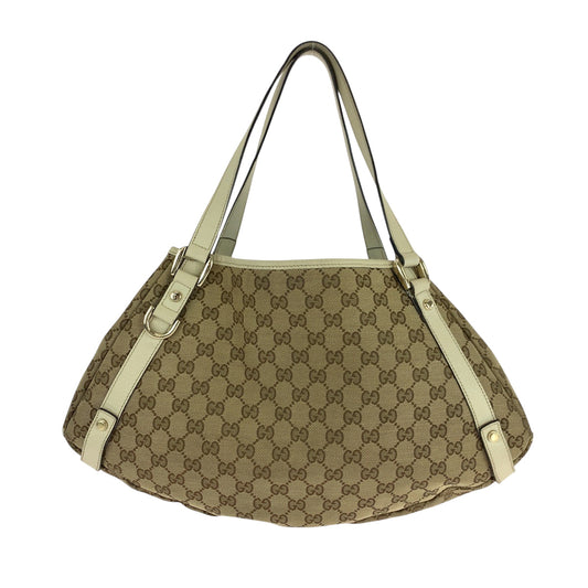 GUCCI Tote Bag 130736 GG canvas beige Tote Bag Handbag Shoulder Bag Women Used Authentic