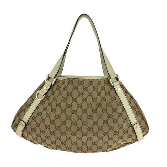 GUCCI Tote Bag 130736 GG canvas beige Tote Bag Handbag Shoulder Bag Women Used Authentic