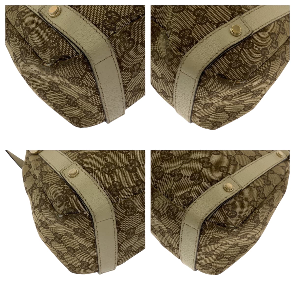 GUCCI Tote Bag 130736 GG canvas beige Tote Bag Handbag Shoulder Bag Women Used Authentic