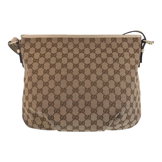 GUCCI Shoulder Bag 388930 GG canvas, leather Beige Ivory Gold Metal Shoulder Bag Messenger bag Women Used Authentic