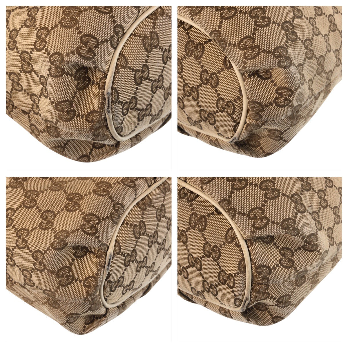 GUCCI Shoulder Bag 388930 GG canvas, leather Beige Ivory Gold Metal Shoulder Bag Messenger bag Women Used Authentic