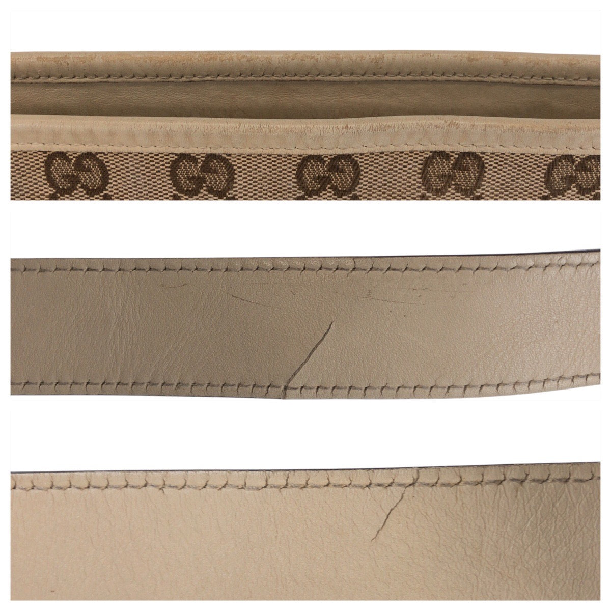 GUCCI Shoulder Bag 388930 GG canvas, leather Beige Ivory Gold Metal Shoulder Bag Messenger bag Women Used Authentic