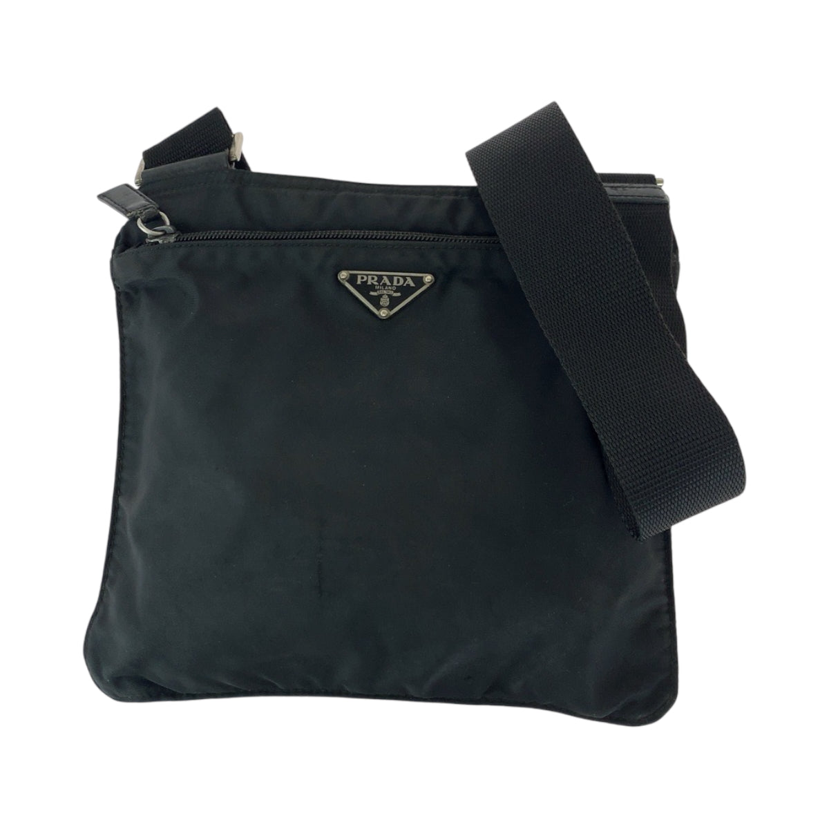 PRADA Shoulder Bag Nylon black Test Triangle With logo