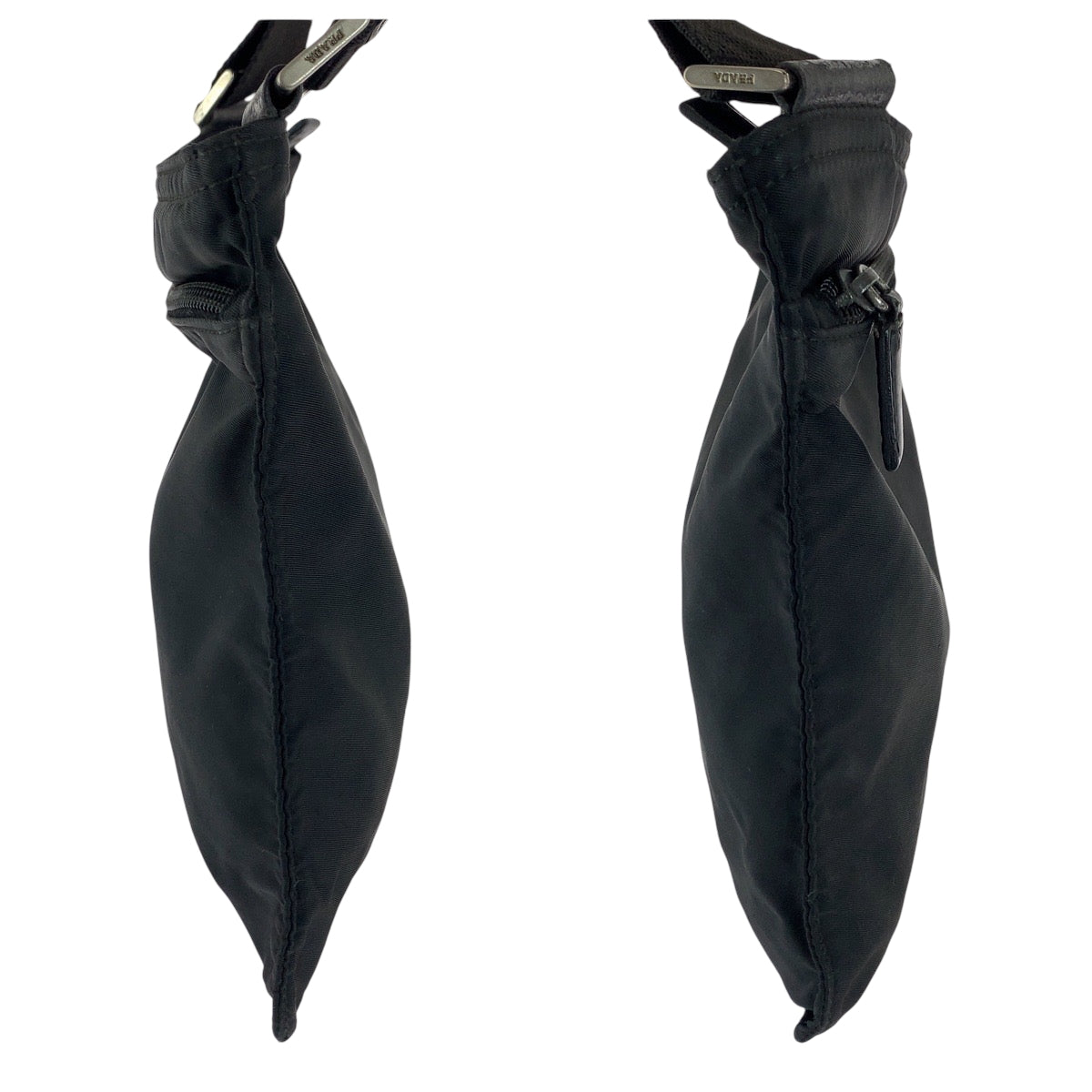 PRADA Shoulder Bag Nylon black Test Triangle With logo
