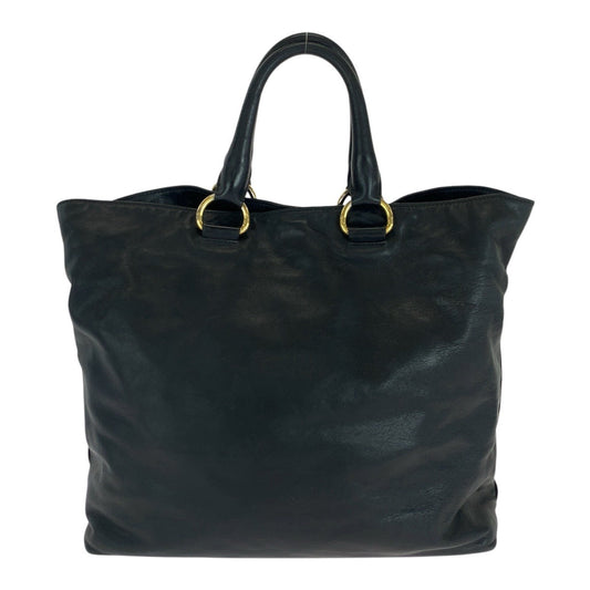 PRADA Tote Bag leather Black GoldMetal