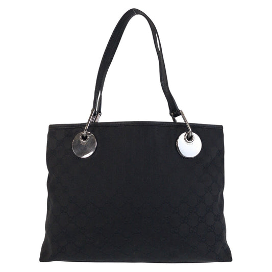 GUCCI Tote Bag 120837 GG canvas Black SilverMetal